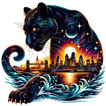 London Panther Tribal Tattoo Art - Digital Design (PNG, JPEG, SVG) - Instant Download for Tattoos, T-Shirts, Wall Art