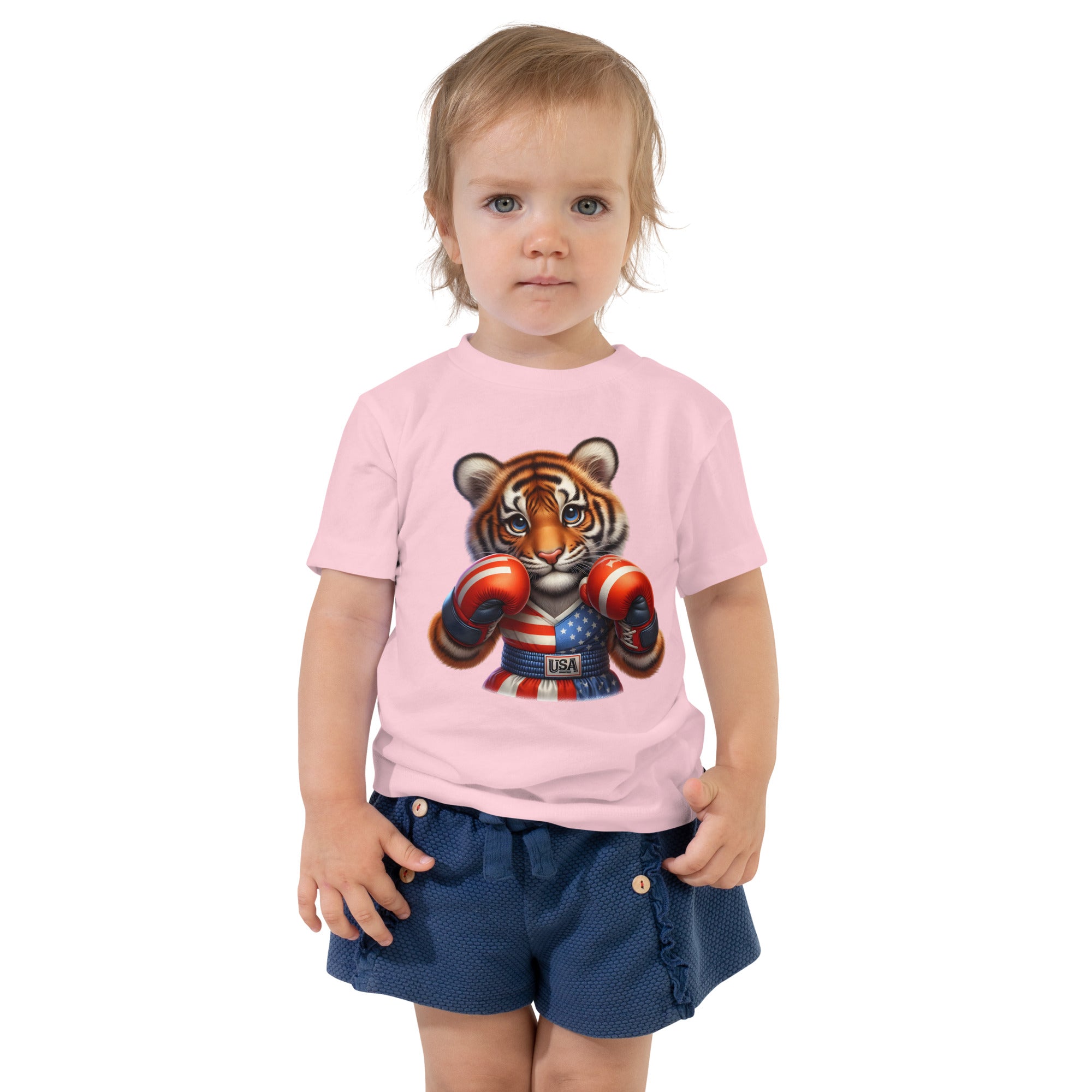 Martial Arts Tiger Cub - Cute Animal Toddler Short Sleeve Design Tee