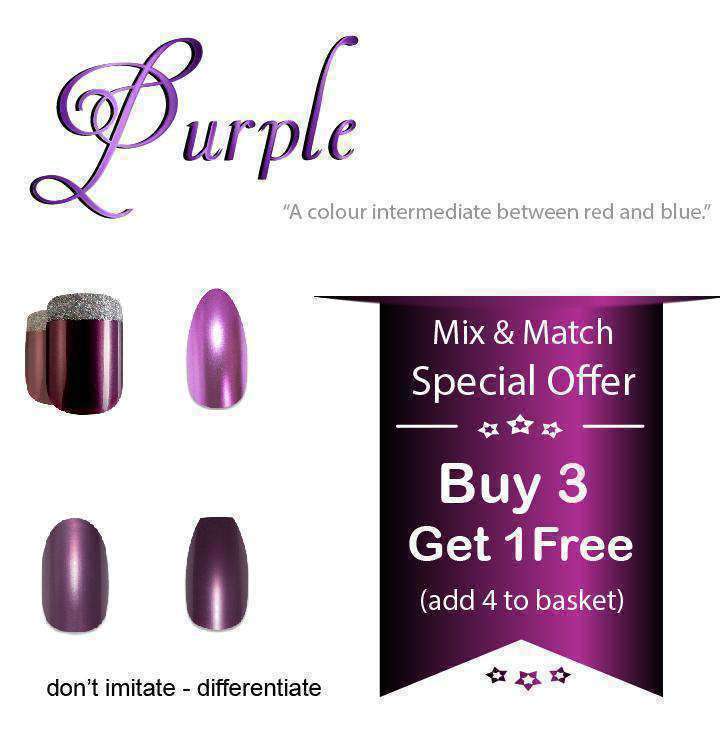 3h- All Purple Colour Nails
