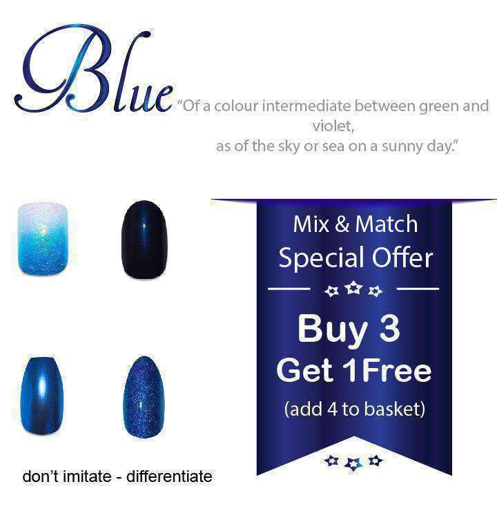 3c- All Blue Colour Nails