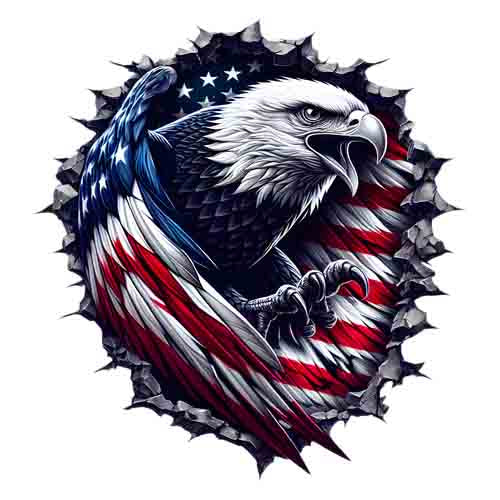 Eagle Patriot - Instant Download Digital Tribal Tattoo USA Art in PNG, JPEG & SVG , Animal Art, T shirts, Wall art or Home