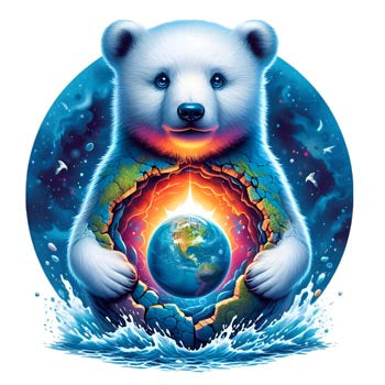 Polar Bear World Tribal Tattoo Art - Digital Design (PNG, JPEG, SVG) - Instant Download for Tattoos, T-Shirts, Wall Art