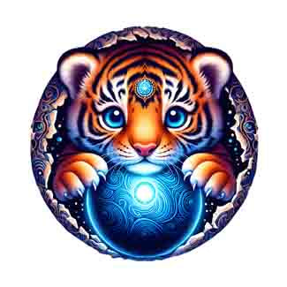 Tiger Cubs Spiritual Tribal Tattoo Art - Digital Design (PNG, JPEG, SVG) - Instant Download for Tattoos, T-Shirts, Wall Art