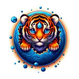 Tiger Cubs Spiritual Tribal Tattoo Art - Digital Design (PNG, JPEG, SVG) - Instant Download for Tattoos, T-Shirts, Wall Art