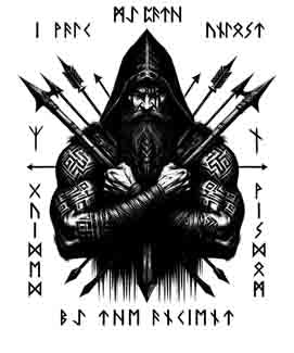 Viking Guided Warrior - Digital Design (PNG, JPEG, SVG) - Instant Download for Tattoos, T-Shirts, Wall Art