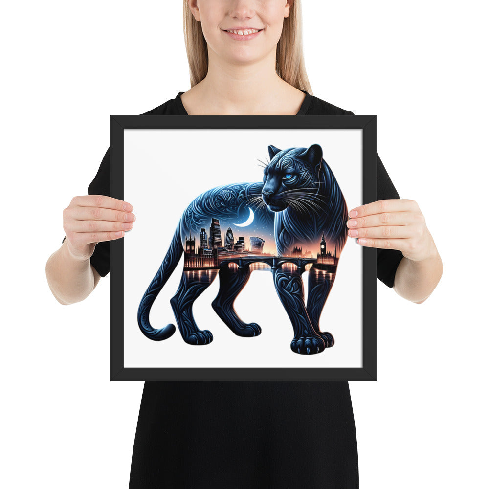 London Panther Framed Poster: Digital Design for Home Decor and Wall Art