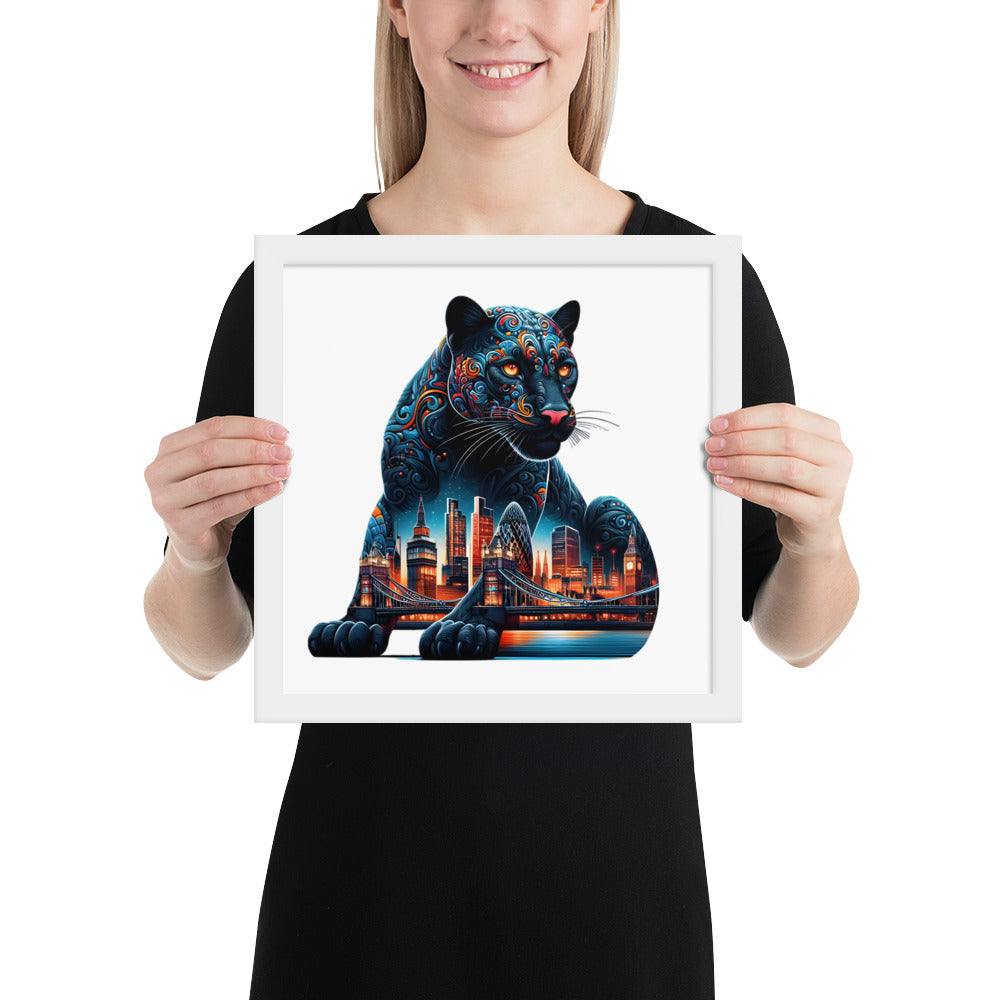 London Panther Framed Poster: Digital Design for Home Decor and Wall Art