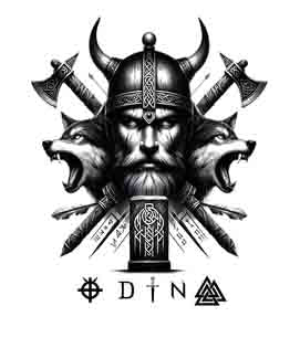 Viking Odins Wolves - Digital Design (PNG, JPEG, SVG) - Instant Download for Tattoos, T-Shirts, Wall Art