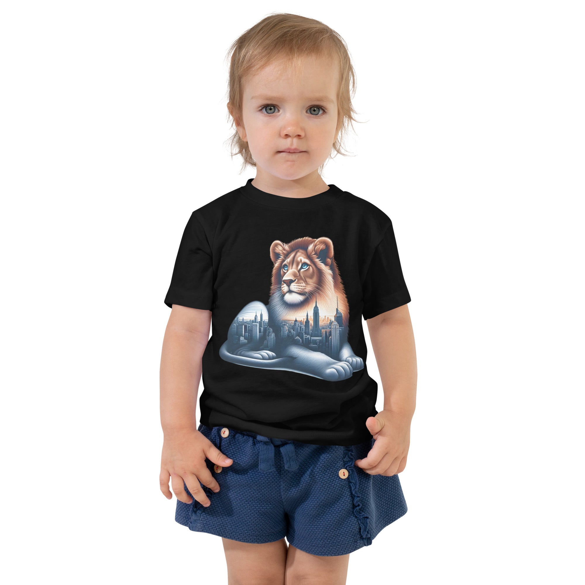 Lion New York - Cityscape Animal Art Apparel Toddler Short Sleeve Tee