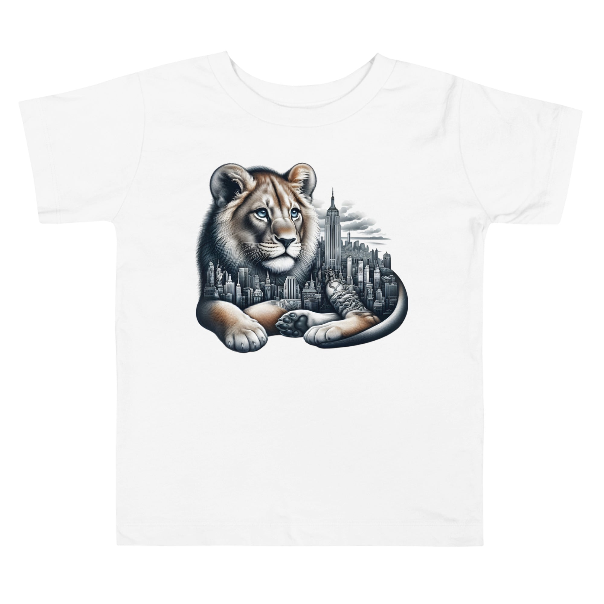 Lion New York - Cityscape Animal Art Apparel Toddler Short Sleeve Tee