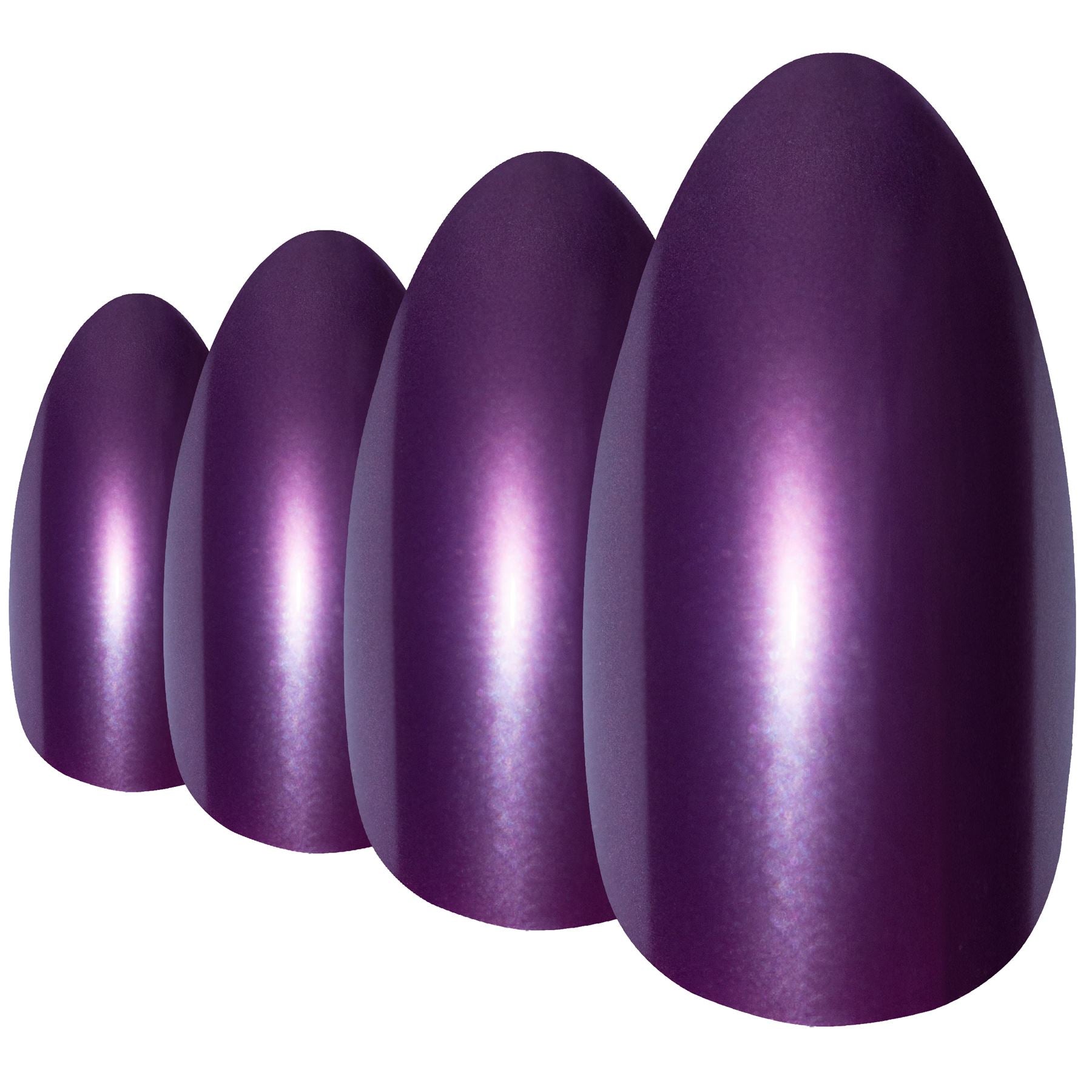 False Nails by Bling Art Purple Polished Almond Stiletto Long Fake Acrylic Tips