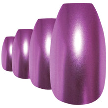 False Nails by Bling Art Purple Matte Metallic Ballerina Coffin Fake Long Tips