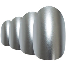 False Nails by Bling Art Silver Matte Metallic Oval Medium Fake Acrylic Tips Glue