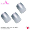 False Nails by Bling Art Silver Gel Ombre French Squoval 24 Fake Medium Tips