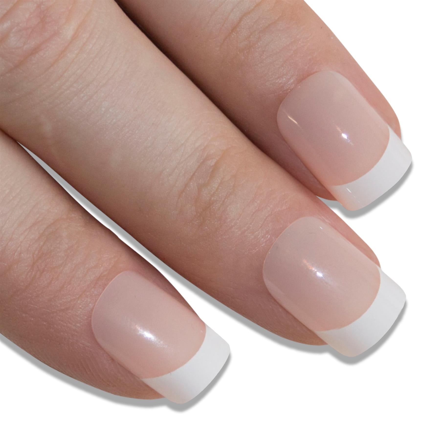 False Nails by Bling Art White French Manicure Fake Medium Tips with Glue