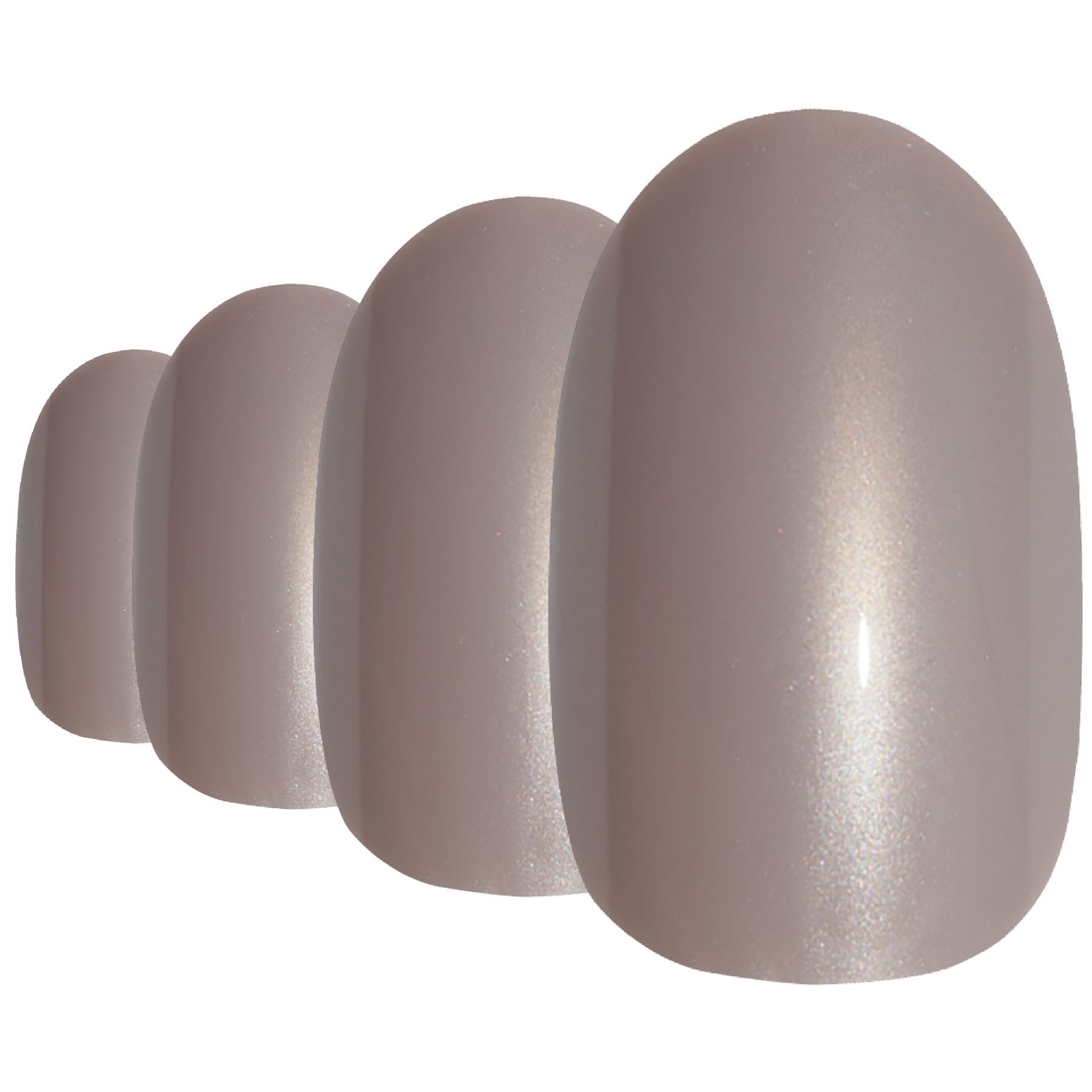 False Nails by Bling Art Beige Glitter Oval Medium Fake Acrylic 24 Tips with Glue
