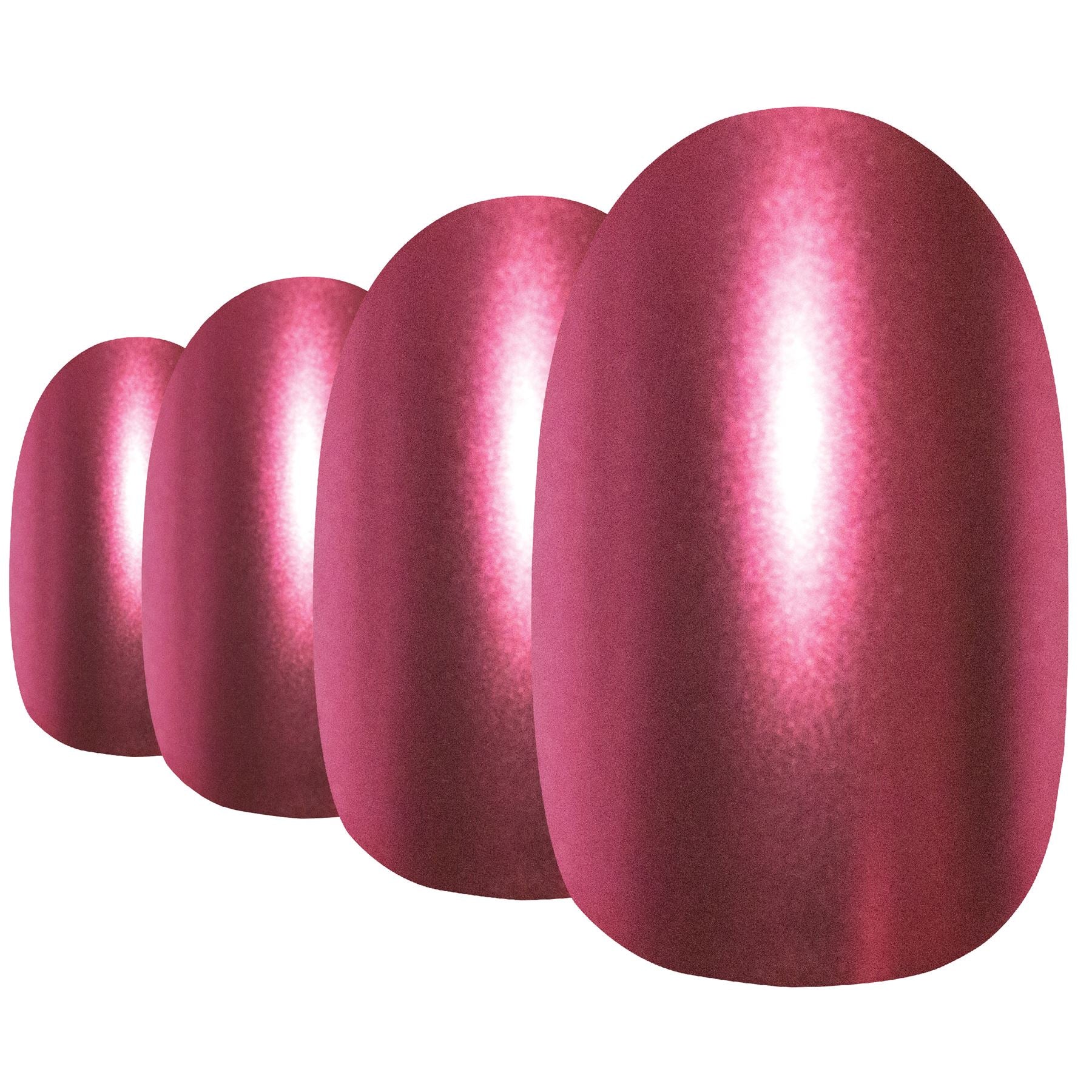 False Nails by Bling Art Red Matte Metallic Oval Medium Fake Acrylic Tips Glue