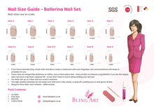 False Nails by Bling Art Pink Matte Metallic Ballerina Coffin Fake Acrylic Tips